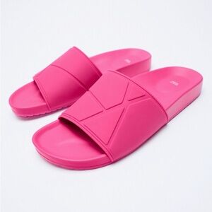 Zara Pink Summer Slide Sandals NWOT